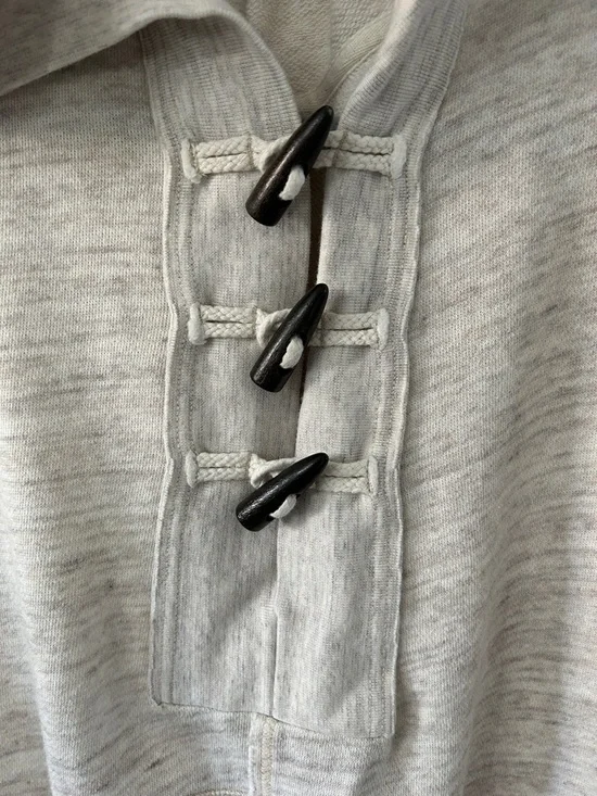 Free People Beach Arrival Hoodie XS Slouchy Heathered Grey with Toggle Detail - Picture 2 of 16